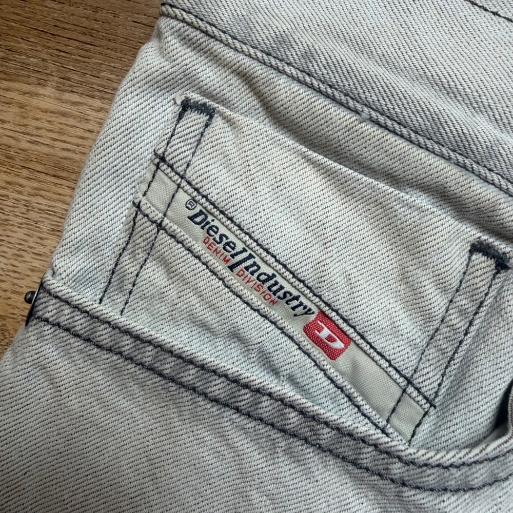 Diesel D-SARK-Z Jeans Men 32x34 Off-White Slim Fit Button Fly Cotton Italy 09C86 - Picture 5 of 15